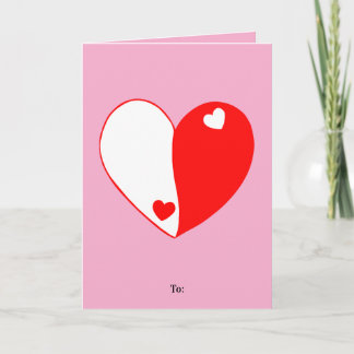 Cartão De Festividades Desenho do Coração Yin Yang Amor – Equilíbrio & Ha