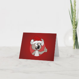 Cartão De Festividades Desenhos animados do koala do Natal