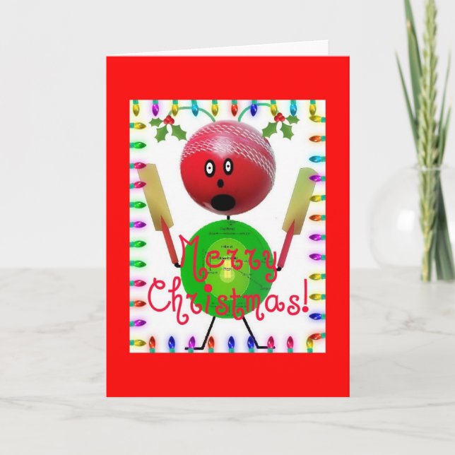 Cartão De Festividades Desenhos animados do Natal do críquete (Frente)
