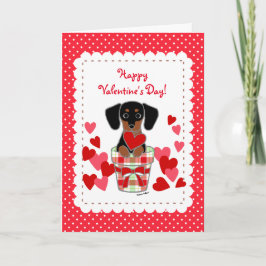 Cartão De Festividades Desenhos animados dos namorados do Dachshund