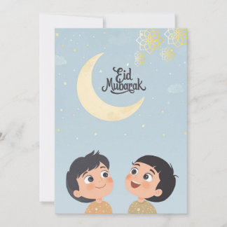 Cartão De Festividades Design Alegre de Eid al-Fitr