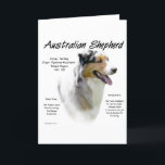 Cartão De Festividades Design australiano da história do pastor<br><div class="desc">Sua raça do cão do favorito AKC é o pastor ou o Aussie australiano. Inteligente e alerta, o pastor australiano dá a devoção completa a seu proprietário. Tudo que é em retorno a possibilidade trabalhar. Foi produzido para reunir rebanhos animais, e é sério e decidido sobre seu trabalho. O Aussie...</div>