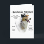 Cartão De Festividades Design australiano da história do pastor<br><div class="desc">Sua raça do cão do favorito AKC é o pastor ou o Aussie australiano. Inteligente e alerta, o pastor australiano dá a devoção completa a seu proprietário. Tudo que é em retorno a possibilidade trabalhar. Foi produzido para reunir rebanhos animais, e é sério e decidido sobre seu trabalho. O Aussie...</div>