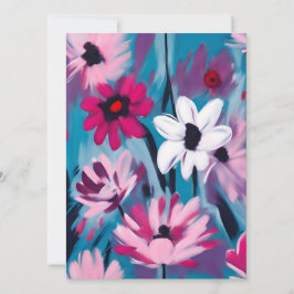 Cartão De Festividades Design azul e rosa