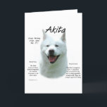 Cartão De Festividades Design (branco) da história de Akita<br><div class="desc">Sua raça do cão do favorito AKC é o Akita preto. O Akita é um cão poderosa construído desenvolvido original para caçar ursos em Japão. Os japoneses usam agora o Akita como um cão de guarda e o cão de polícia. O Akita é um membro do grupo de trabalho e...</div>