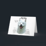 Cartão De Festividades Design (branco) da história de Akita<br><div class="desc">Sua raça do cão do favorito AKC é o Akita preto. O Akita é um cão poderosa construído desenvolvido original para caçar ursos em Japão. Os japoneses usam agora o Akita como um cão de guarda e o cão de polícia. O Akita é um membro do grupo de trabalho e...</div>