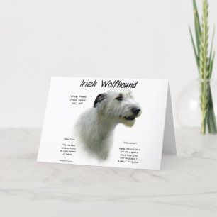 Cartão De Festividades Design (branco) da história do Wolfhound irlandês