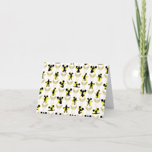 Cartão De Festividades DESIGN CHEERLEADING DE NATAL Dourado