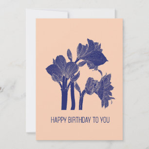 Cartão De Festividades Design com amaryllis flores, linha de arte.