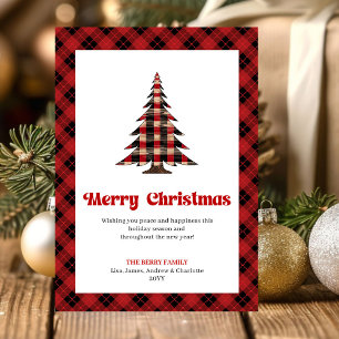 Cartão De Festividades Design de Boas Festas de Natal com Xadrez de Búfal
