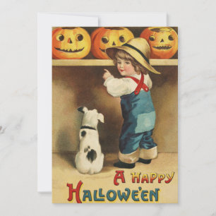 CARTÃO DE FESTIVIDADES DESIGN DE BOAS-VINDAS DE HALLOWEEN FELIZ