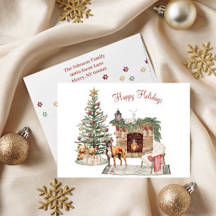 Cartão De Festividades Design de Cachorro Feliz Pawlidays - Boxer