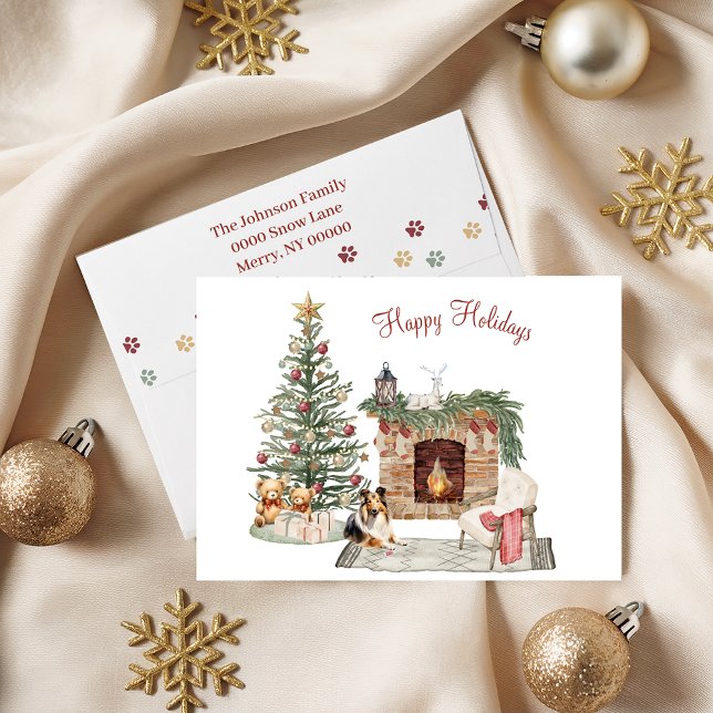 Cartão De Festividades Design de Cachorro Feliz - Sheltie (Criador carregado)