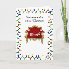 Cartão De Festividades Design de cão de prato de Natal