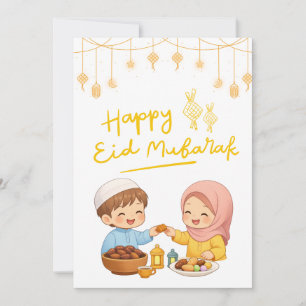 Cartão De Festividades Design de Celebração de Eid Aconchegante