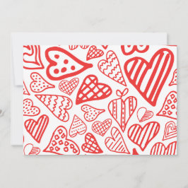 Cartão De Festividades "Design de Corações Desenhados à Mão | Whimsical e