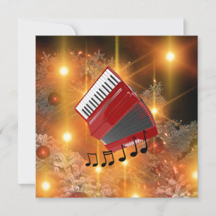 Cartão De Festividades design de férias do acordeão vermelho