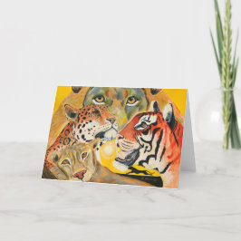 Cartão De Festividades Design de grandes felinos