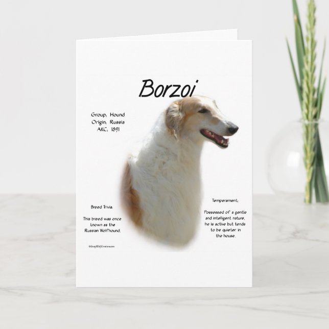 Cartão De Festividades Design de História de Borzoi (Frente)