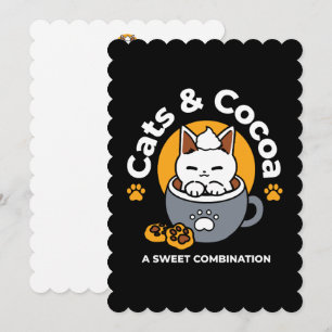 Cartão De Festividades Design de Mug Feriado com Cozy Cat e Cookies de Pa