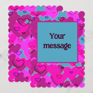 Cartão De Festividades Design de múltiplos corações