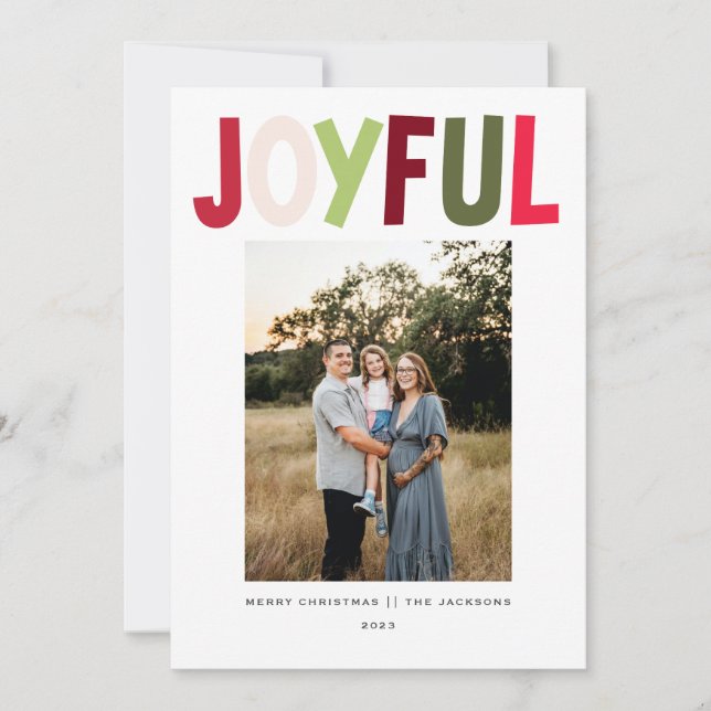 Cartão De Festividades Design de Natal vibrante e alegre (Frente)