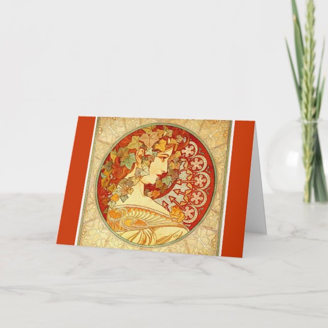 Cartão De Festividades Design de Nouveau da arte (Frente)