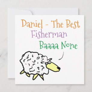 Cartão De Festividades Design de ovino para um pescador