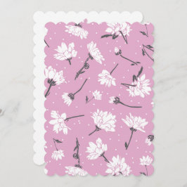 Cartão De Festividades Design de Padrão Floral Rosa - Arte Flor Elegante