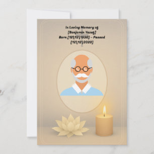 Cartão De Festividades Design de placa funeral mínima Elegante