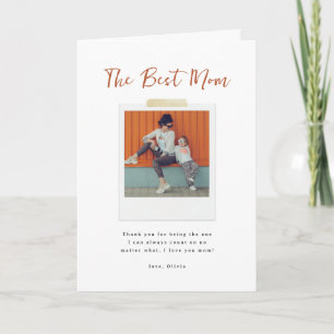 Cartão De Festividades Design de Script Minimalista para Foto da Melhor M