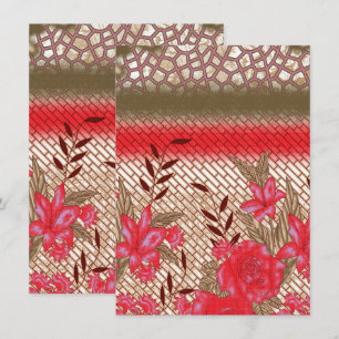 Cartão De Festividades Design de tecido de intricato com padrões florais