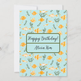 Cartão De Festividades Design do padrão de peixes aquáticos