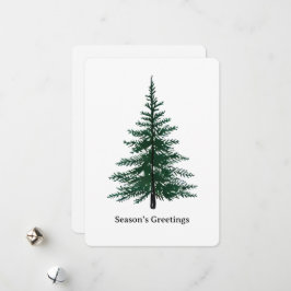 Cartão De Festividades Design Minimalista de Árvore de Sempre-Verde Desen
