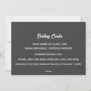 Cartão De Festividades Design Minimalista de Cuidados Neonatais de Doula