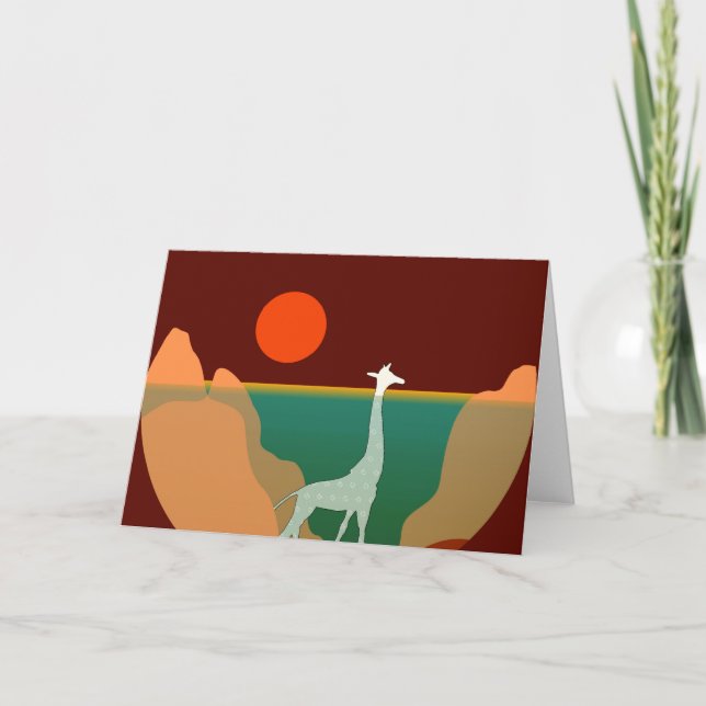 Cartão De Festividades Design original do girafa (Frente)