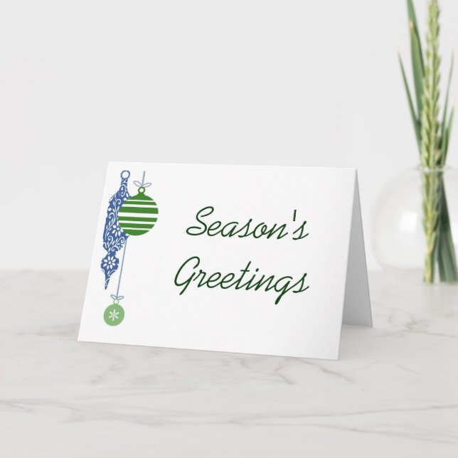 Cartão De Festividades Design personalizado de Baubles (Frente)