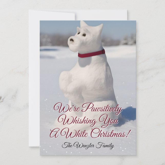 Cartão De Festividades Design Snow Snowdog (Frente)