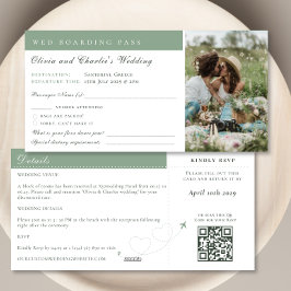 Cartão De Festividades Destino de Casamento de Código Qr de Foto de Passa