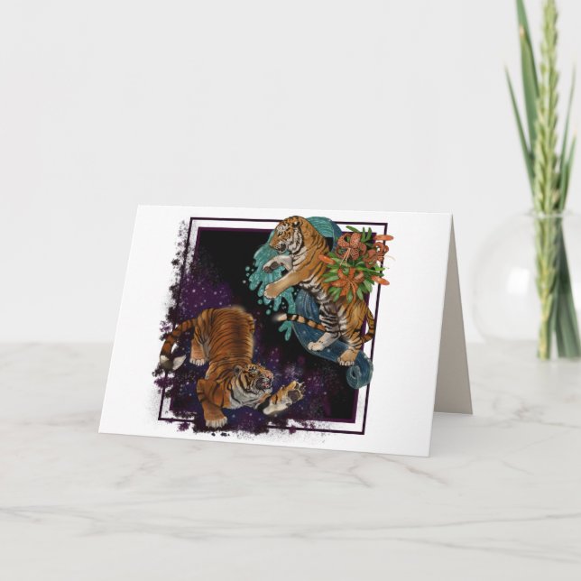 Cartão De Festividades Destinos nos Tigres das Estrelas (Frente)