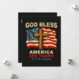 Cartão De Festividades Deus Abençoe a América 250 Anos 1776-2026