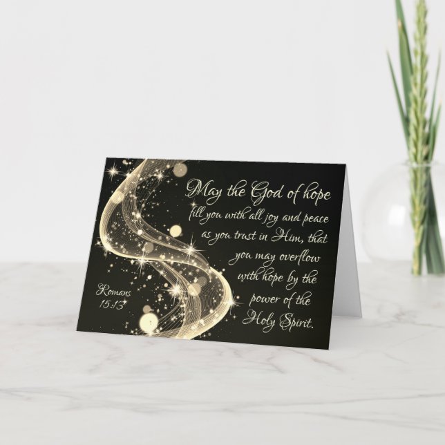 Cartão De Festividades Deus da Esperança, Romanos 15:13 Bíblia Verso Nata (Frente)