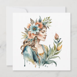 Cartão De Festividades Deusa das Flores Ostara Sabbat do Equinócio da Pri