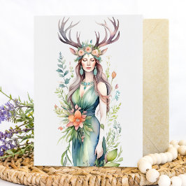 Cartão De Festividades Deusa das Flores Ostara Sabbat do Equinócio da Pri