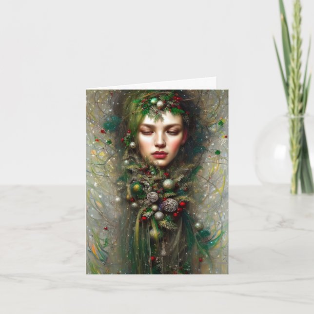 Cartão De Festividades Deusa de Natal (Frente)