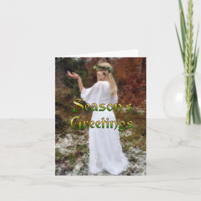 Cartão De Festividades Deusa Florestal - Saudações da Época (Frente)