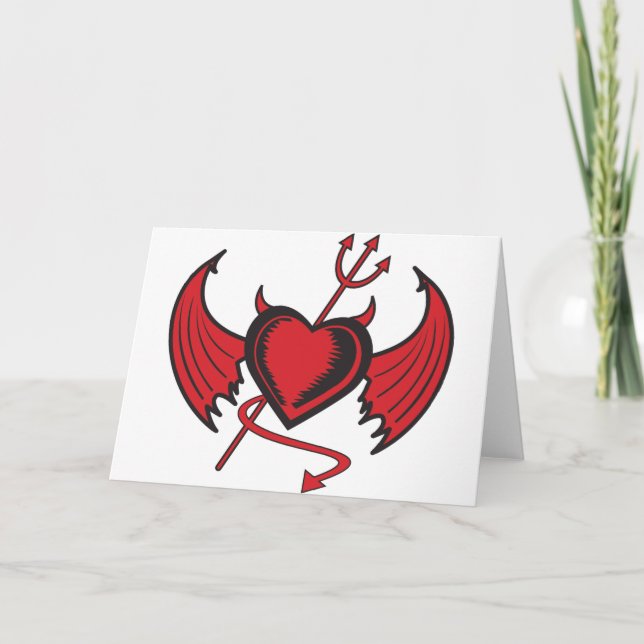 Cartão De Festividades Devil Heart (Frente)