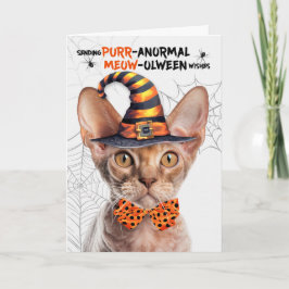 Cartão De Festividades Devon Rex Halloween Cat PURRanormal MEOWolbetween