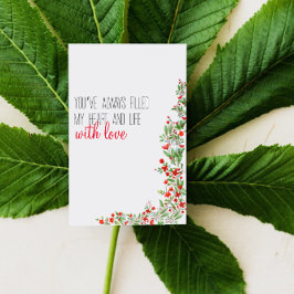 Cartão De Festividades Dia da mãe da flor da água vermelha