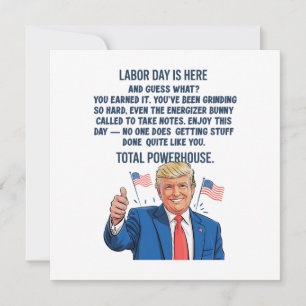 Cartão De Festividades Dia da Mão-de-Obra do Trump